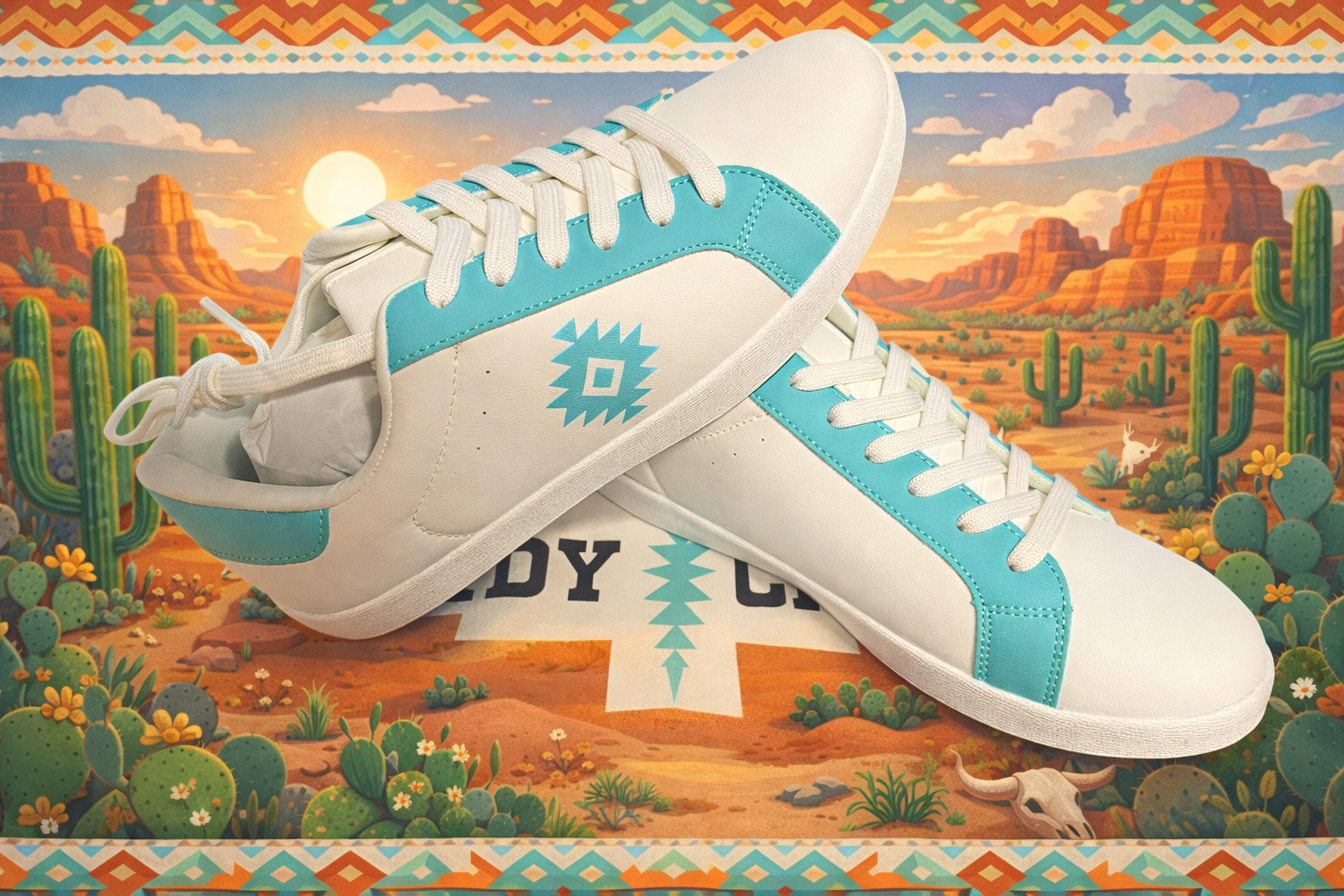 Teal Aztec Sneakers by Rowdy Crowd