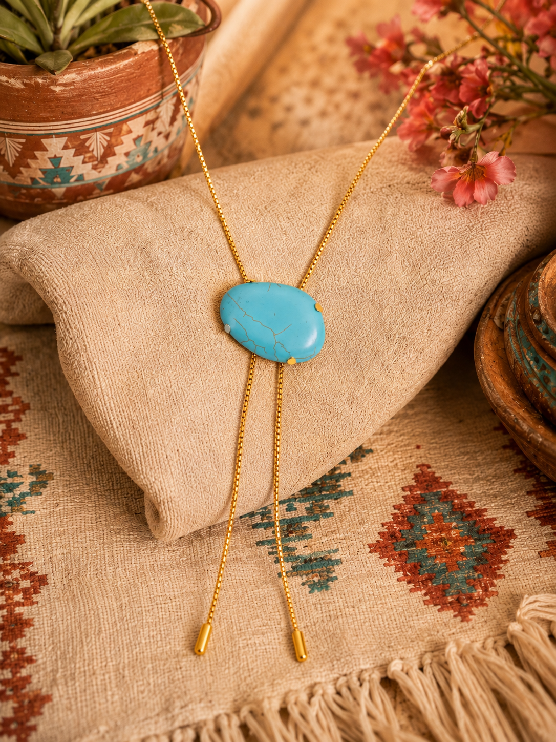Turquoise Bolo Necklace