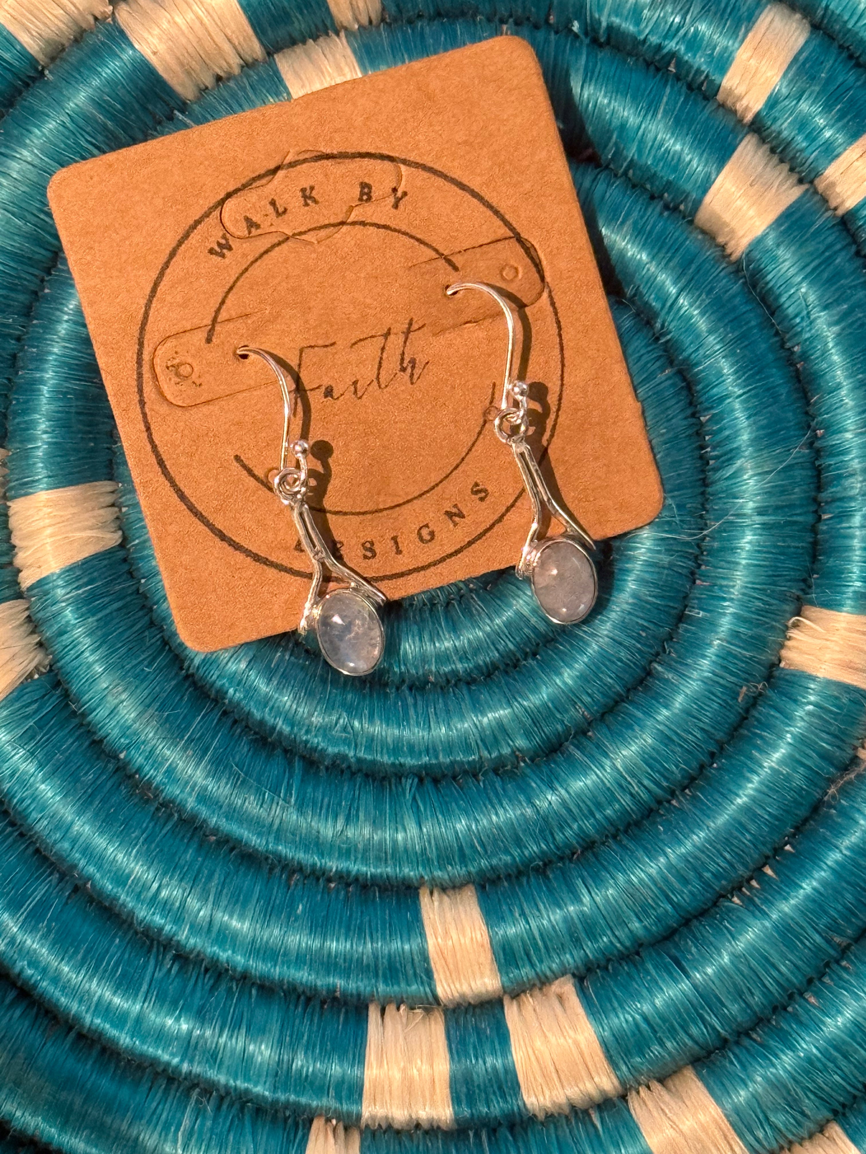 925 Sterling Moonstone Dangle Earrings