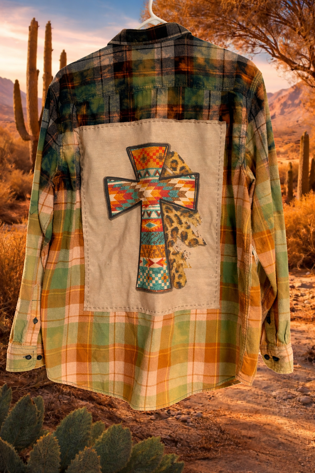 Cross Bleach Flannel Shirt