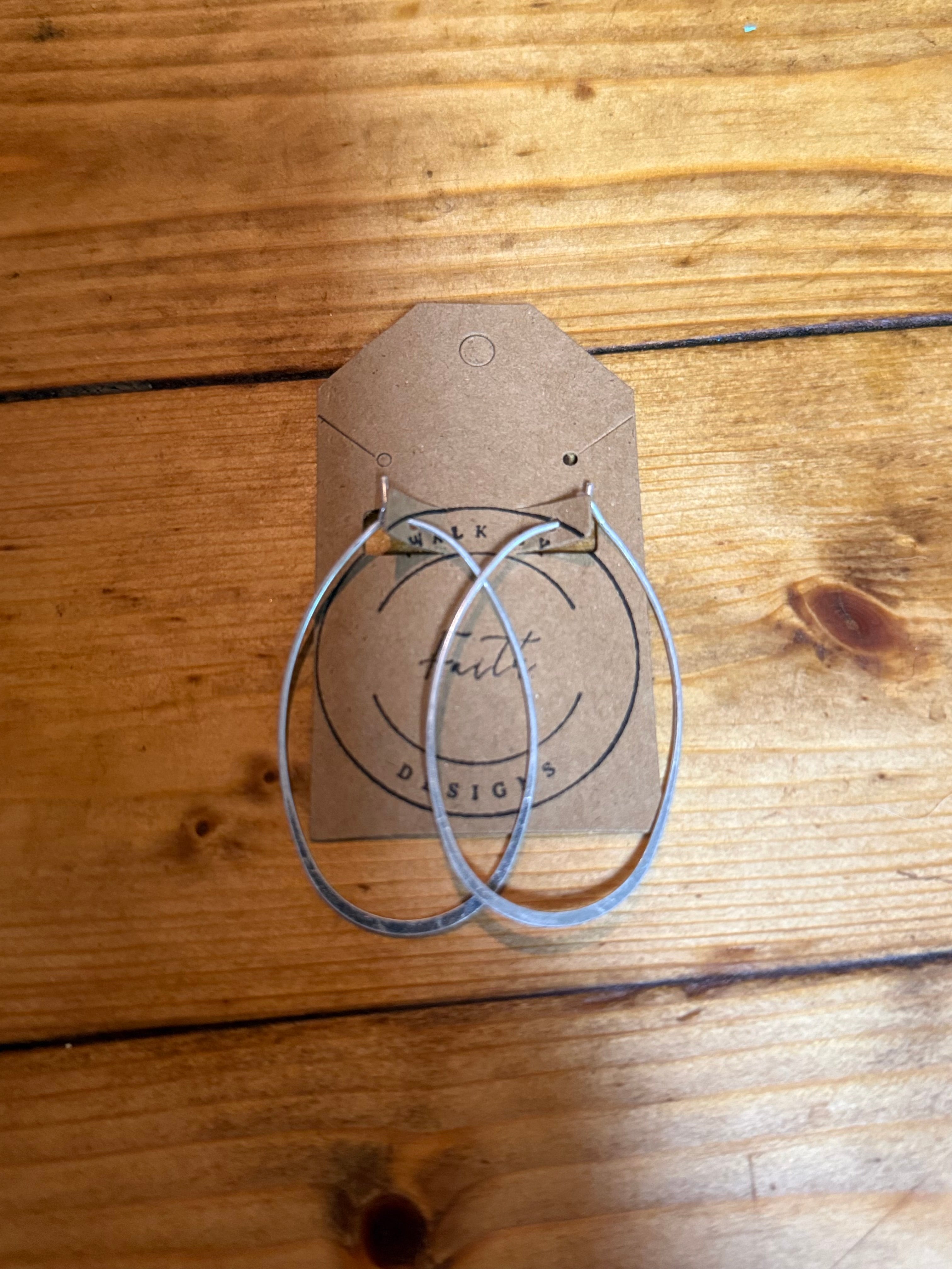 Silver Oblong Hoops